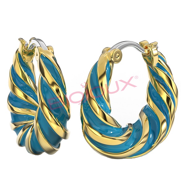BJT366 ORECCHINO ALARA TURQUOISE GOLD PLATED - Farmacia Bartoli