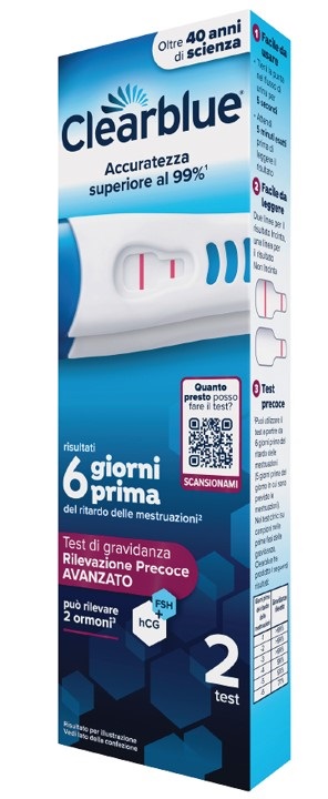 CLEARBLUE TEST GRAVIDANZA RILEVAZIONE PRECOCE AVANZATO 2 PEZZI - Farmacia Bartoli
