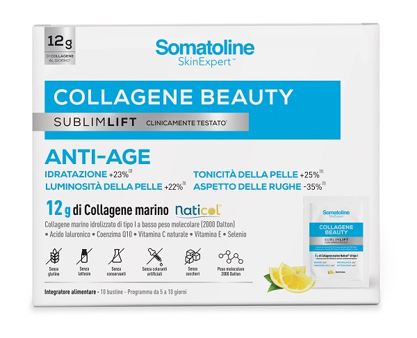 SOMATOLINE COLLAGENE BEAUTY SUBLIMLIFT 10 BUSTINE GUSTO LIMONE SENZA GLUTINE SENZA LATTOSIO - Farmacia Bartoli