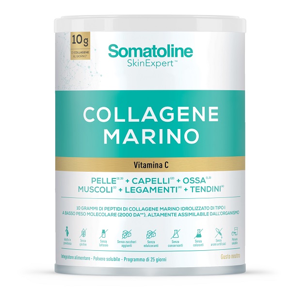 SOMATOLINE COLLAGENE MARINO 258 G SENZA GLUTINE SENZA LATTOSIO SENZA ZUCCHERI AGGIUNTI SENZA EDULCORANTI - Farmacia Bartoli