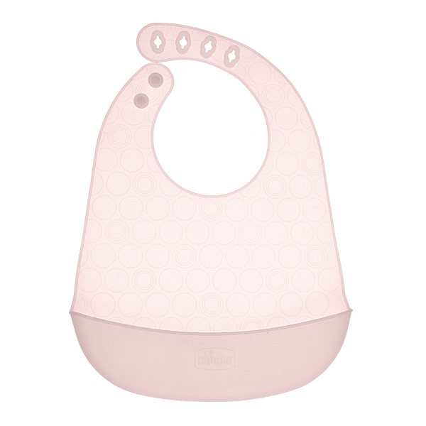 CHICCO EASY ROLL BIB BAVAGLINO IN SILICONE CON TASCA ROSA - Farmacia Bartoli