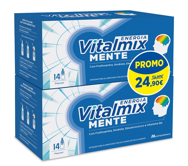 VITALMIX MENTE 14 FLACONCINI DA 10 ML BIPACK PROMO CON ZUCCHERO ED EDULCORANTE SENZA GLUTINE E LATTOSIO - Farmacia Bartoli