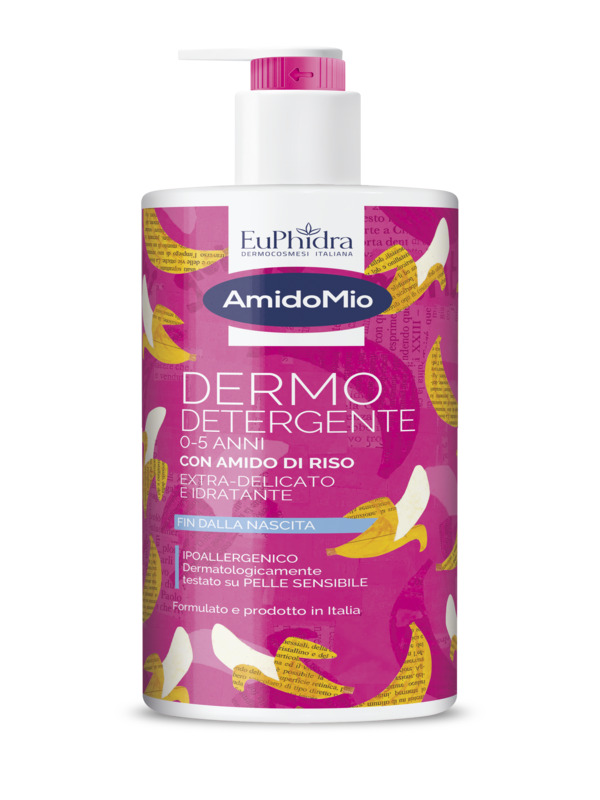 AMIDOMIO DERMO DETERGENTE 0/5 ANNI CON AMIDO DI RISO EXTRA DELICATO E IDRATANTE FIN DALLA NASCITA IPOALLERGENICO 750 ML - Farmacia Bartoli