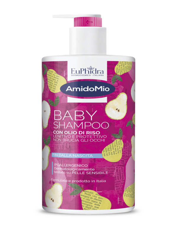 AMIDOMIO BABY SHAMPOO CON OLIO DI RISO LENITIVO E PROTETTIVO NON BRUCIA GLI OCCHI FIN DALLA NASCITA IPOALLERGENICO 750 ML - Farmacia Bartoli
